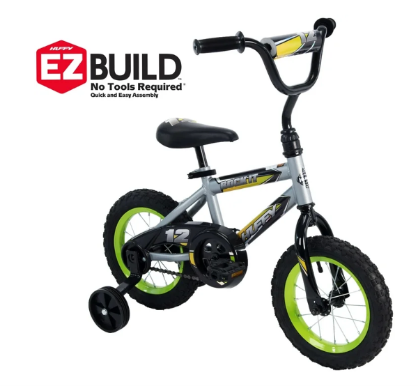 Bicicleta para Niños Rock It Huffy , Ruedas de 12", Mayores de 3 Años, Ruedas de Entrenamiento, Gris - Imagen 5